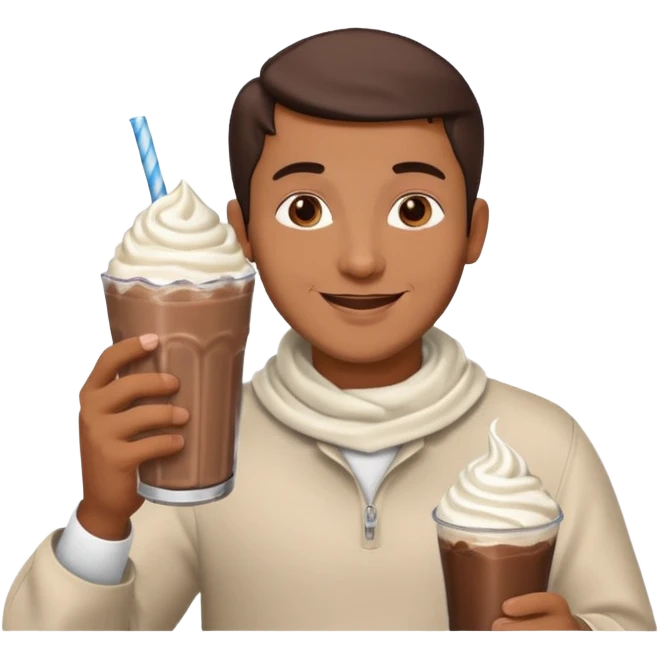 muslim man drinking milkshake emoji