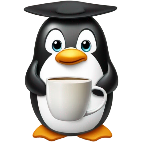 Pinguin mit Mütze und Tee emoji