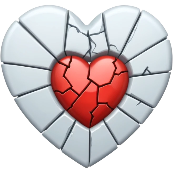 Heart slammed into the ground, cracks  emoji