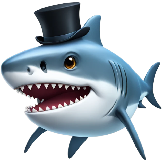 shark with tophat emoji