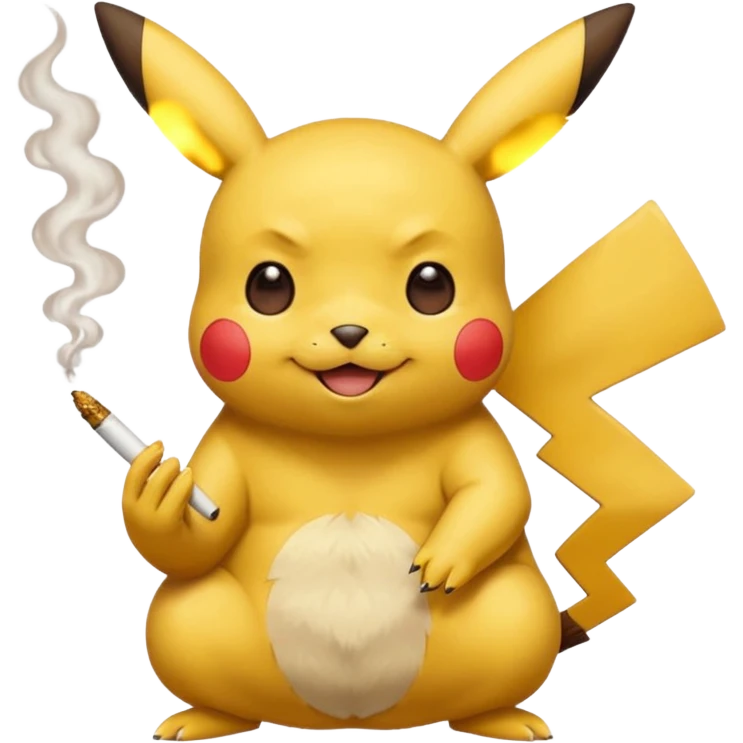 Pikachu smoking weed emoji