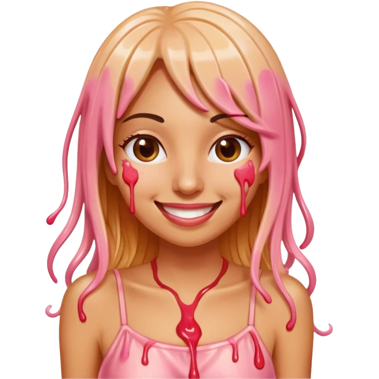  SPAM meat melted pink dripping sauce spaghetti dress monalisa portrait emoji