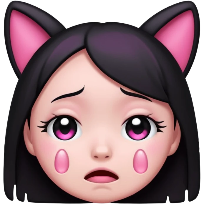 Kuromi crying, emoji style emoji