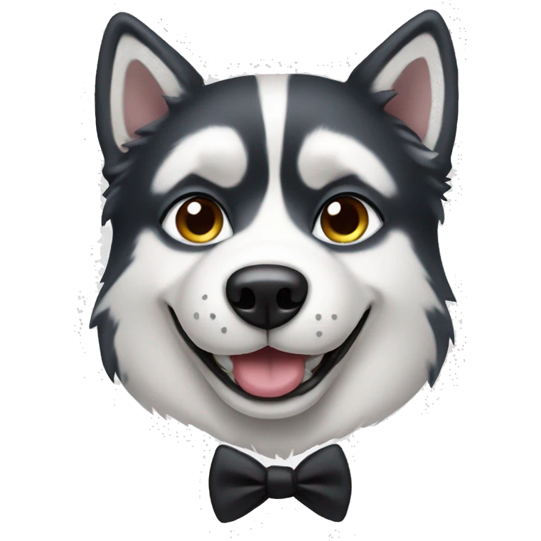 Husky dog wearing tuxedo with mustache  emoji