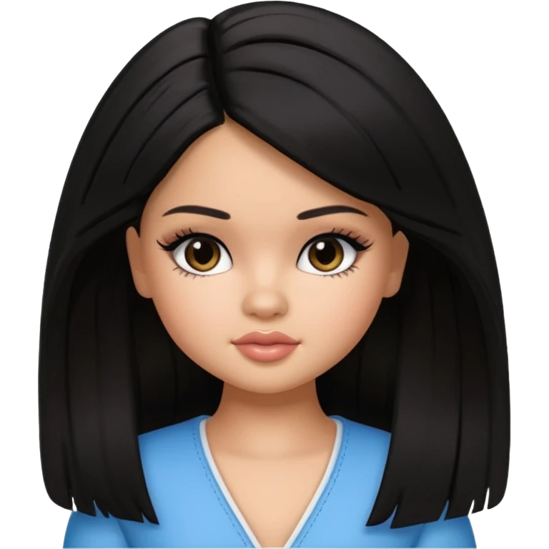 selena gomez as pretty bratz baddie, black hair emoji