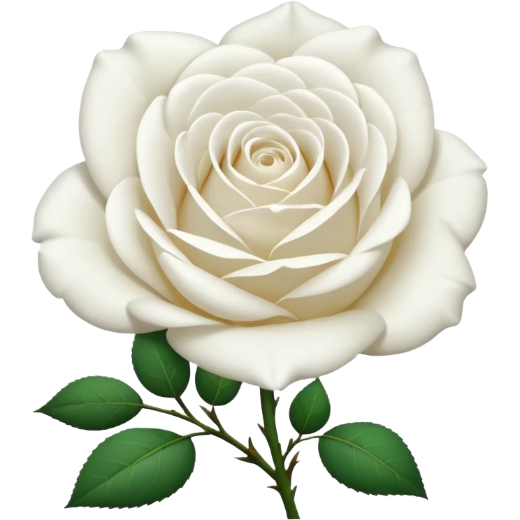 white rose, without green leaves, just flower emoji