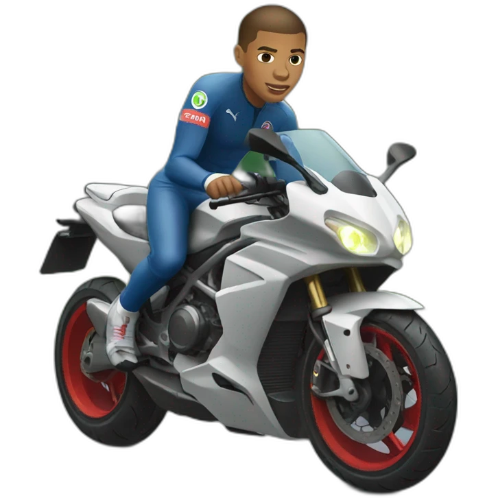 Mbappe conduisant une moto  emoji