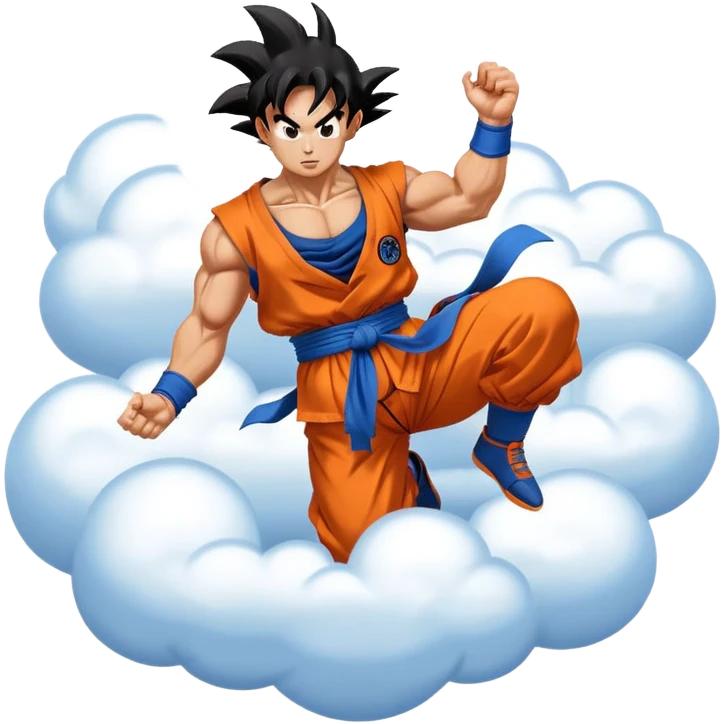 Goku on flying cloud emoji