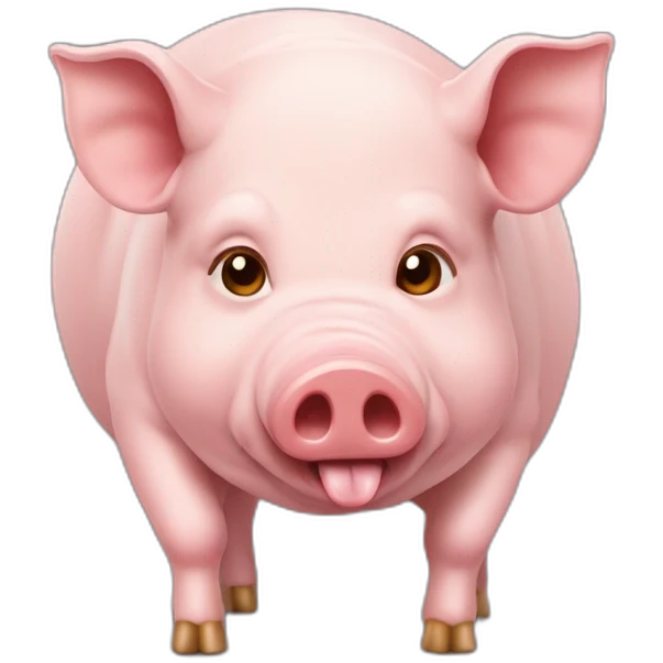 cochon obèse qui mange emoji