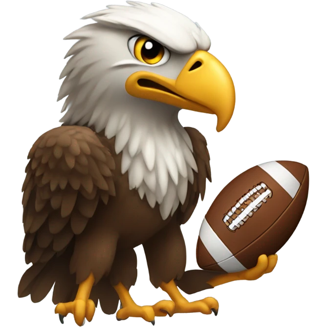 Eagle holding a football emoji