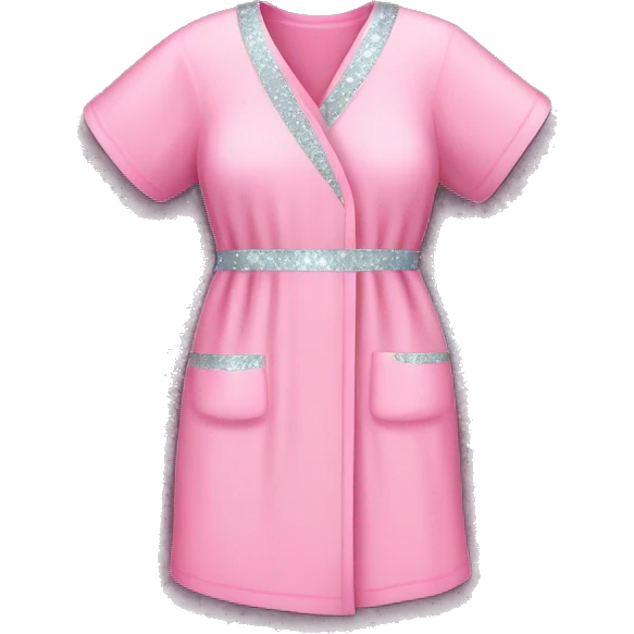 Pink hospital gown with glitter emoji