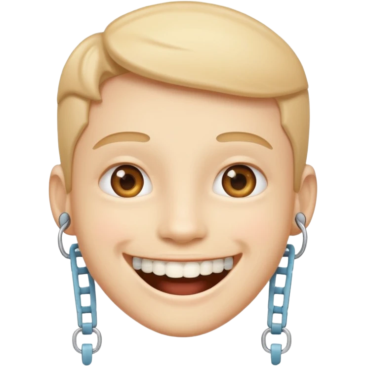 Emoji sonriente con brackes en los dientes  emoji