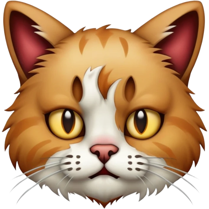 Beat up cat emoji