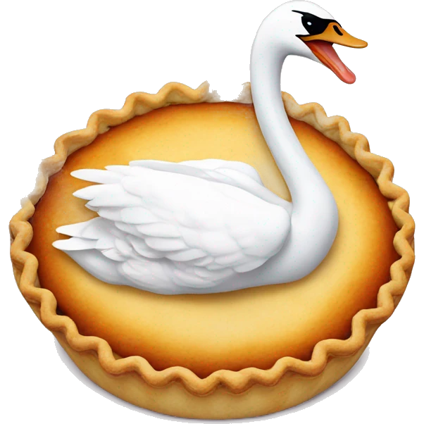 swan eating a pie emoji