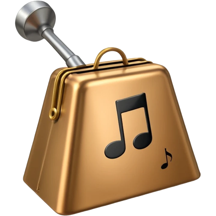cowbell with musical notes emoji