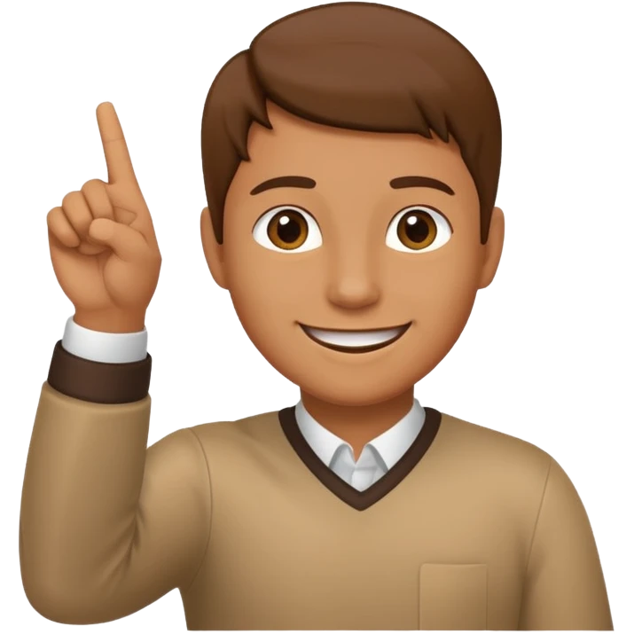 Draw a picture of a person pointing to themselves with their other hand raised. emoji