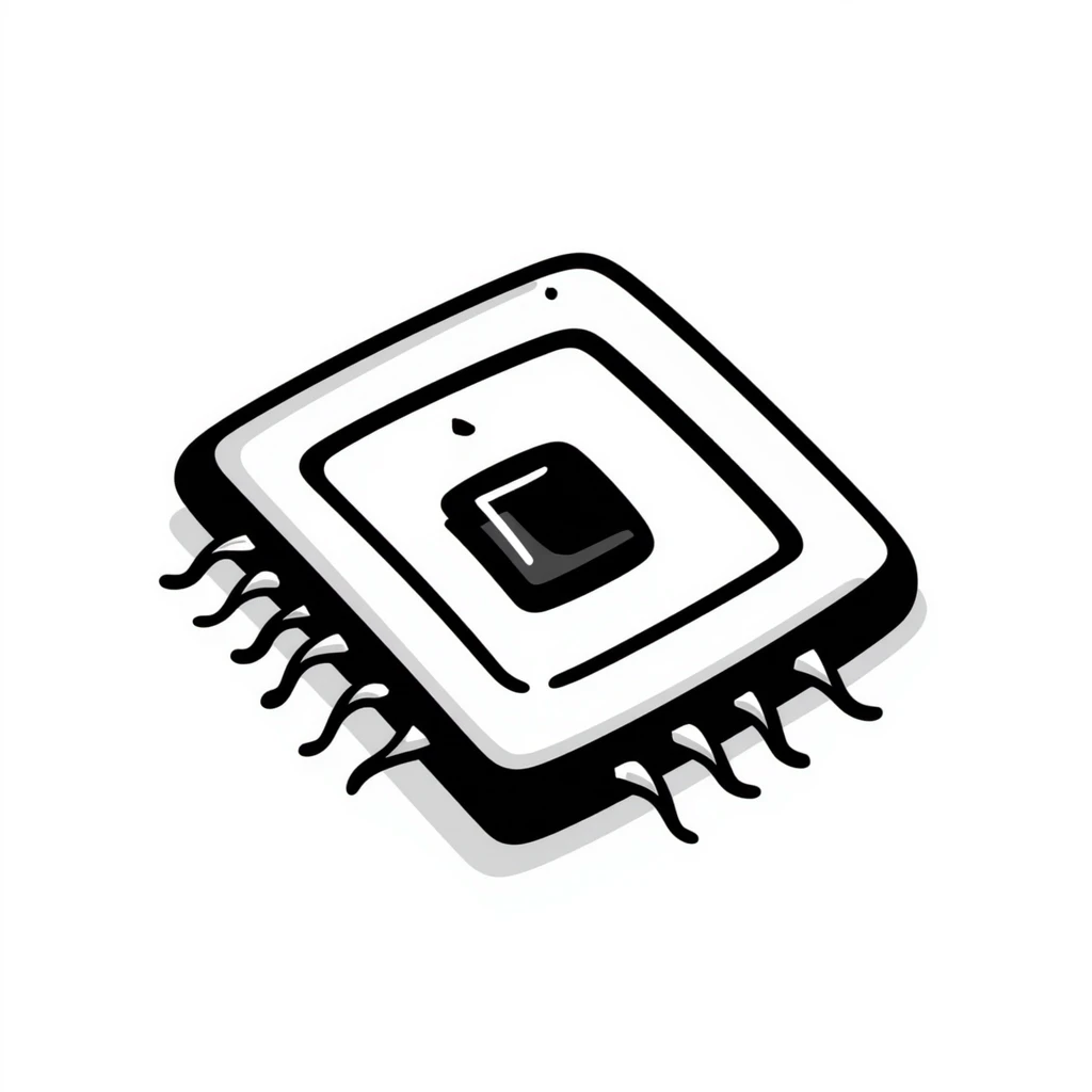 CPU computer chip doodle style emoji