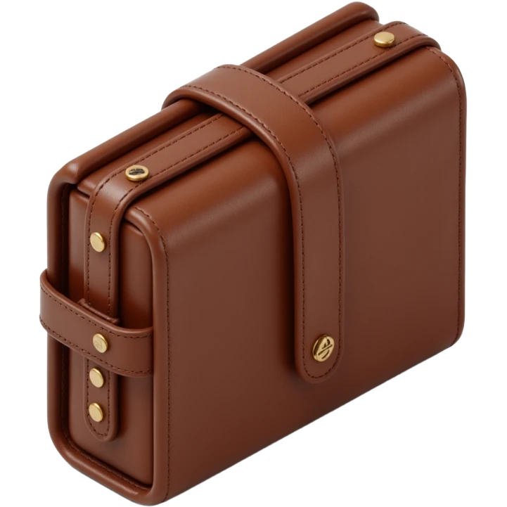 detailed leather wallet, skeuomorphism icon style emoji