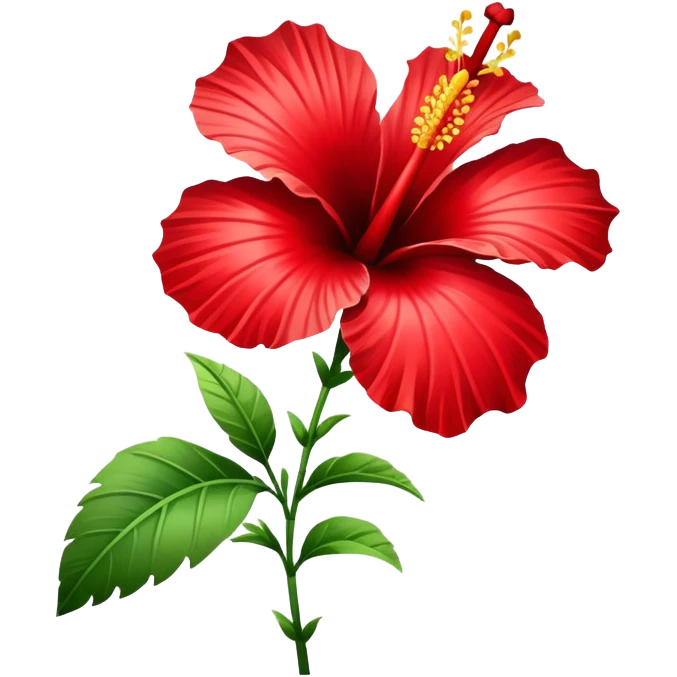 single red Hawaiian hibiscus, straight stem emoji