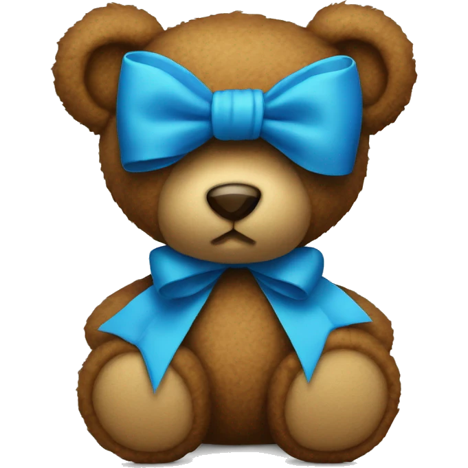 Blue bow on the teddy bear  emoji