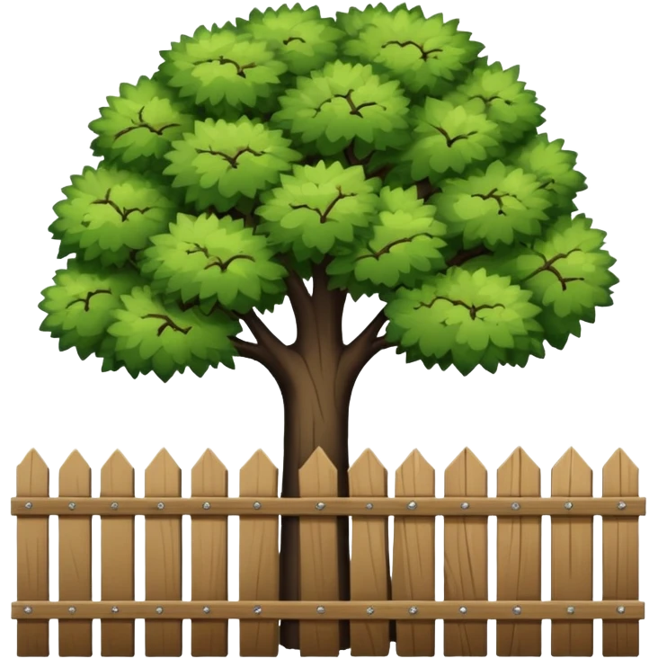 Backyard, fence, singular tree emoji