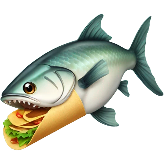 Fish eating a taco emoji