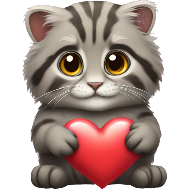 pallas cat holding a heart emoji