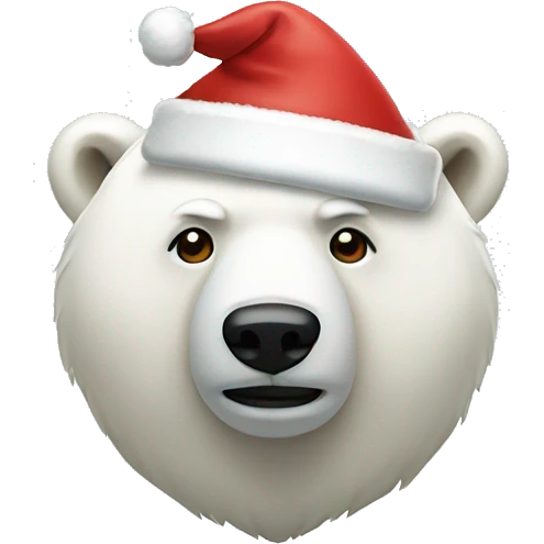 Polar bear with Santa hat emoji
