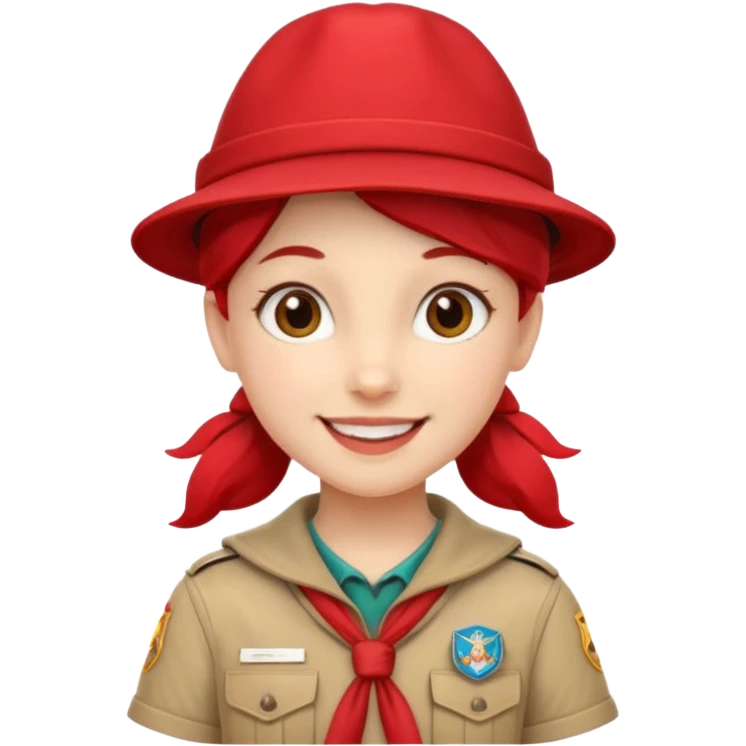 scout girl with red scout hat emoji