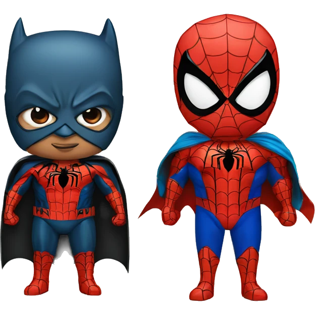 spiderman and batman with a bow on their head  emoji