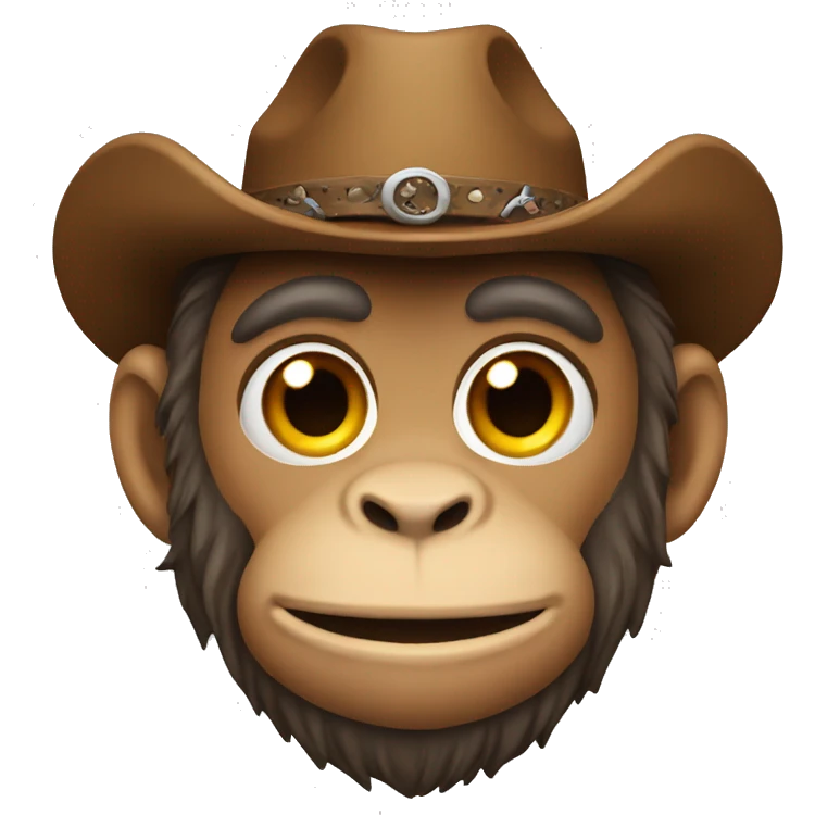 monkey head with cowboy h emoji