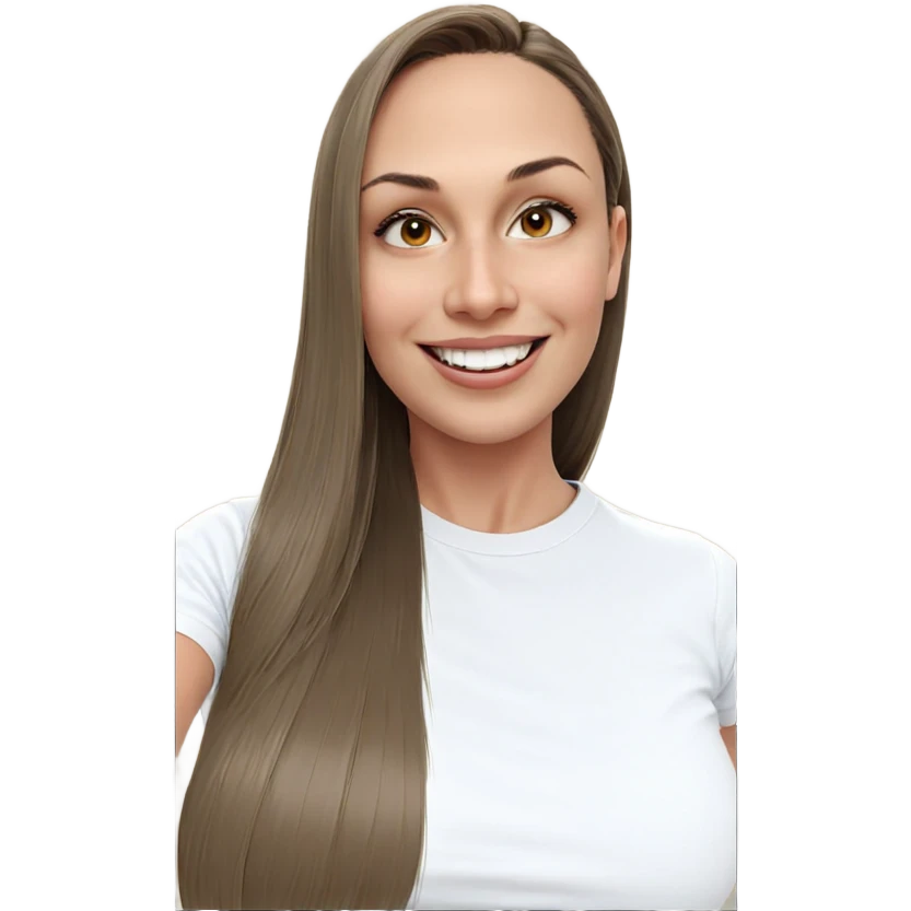 smiling girl in white shirt emoji