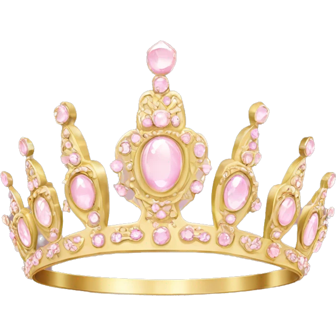 Royal gold tiara with pale pink jewels emoji