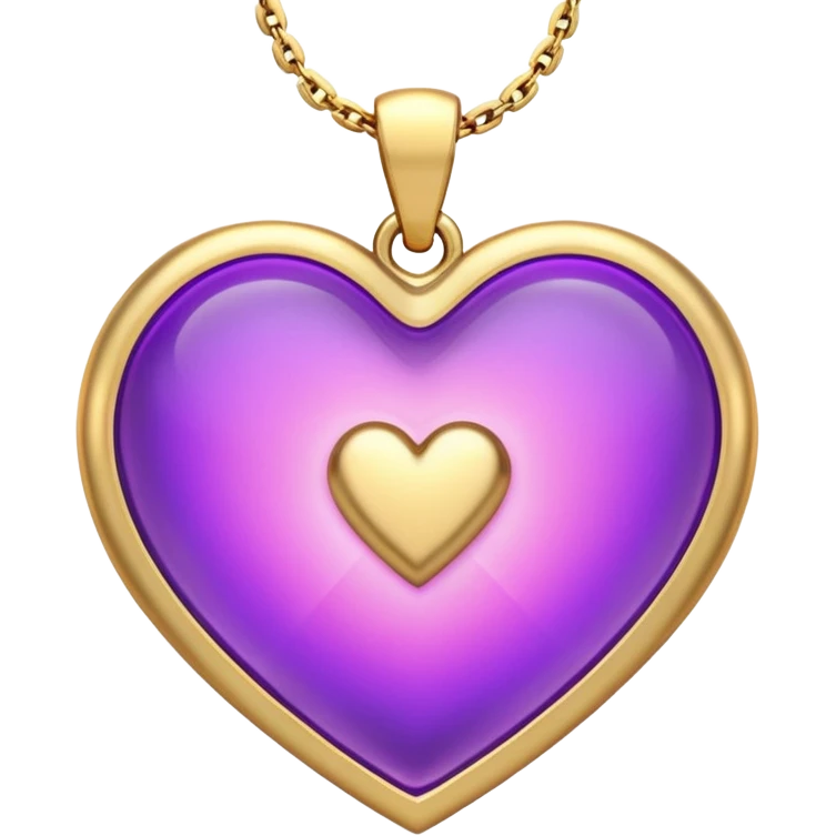A very beautiful and aesthetic pink and gold heart pendant with a little I love you engraved on it. The style would be iOS. It has a purple glow around it. And it would look otherworldly and etherial. emoji