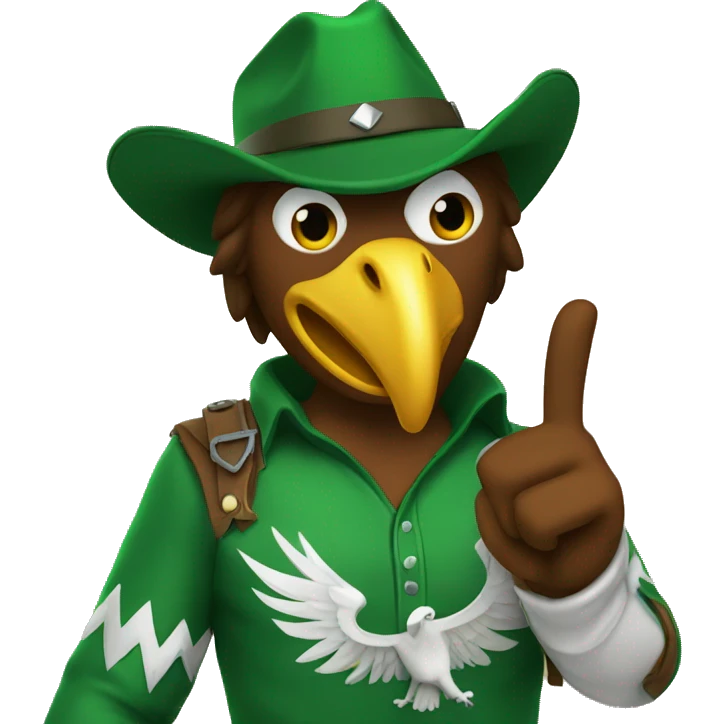 Green eagle slapping a cowboy  emoji