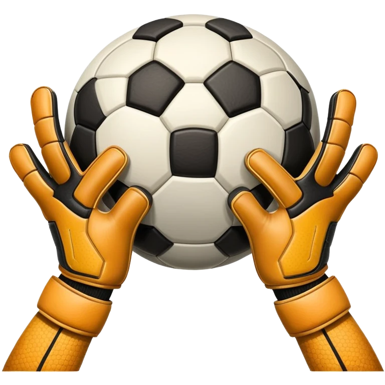 Soccer ball with goalie hands emoji