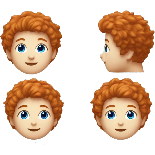 boy Redhead with fluffy short haire with blue eyes one person face emoji emoji