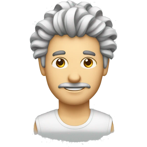 Uomo meccanico con pochi capelli lunghi  emoji