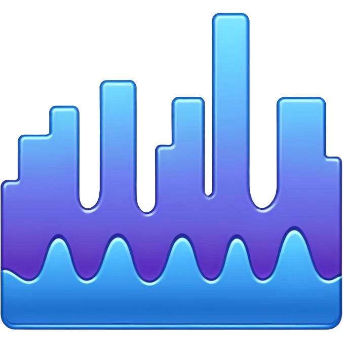 soundwave in blue and purple hues, glossy, no text emoji