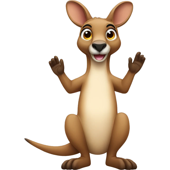 Waving kangaroo emoji