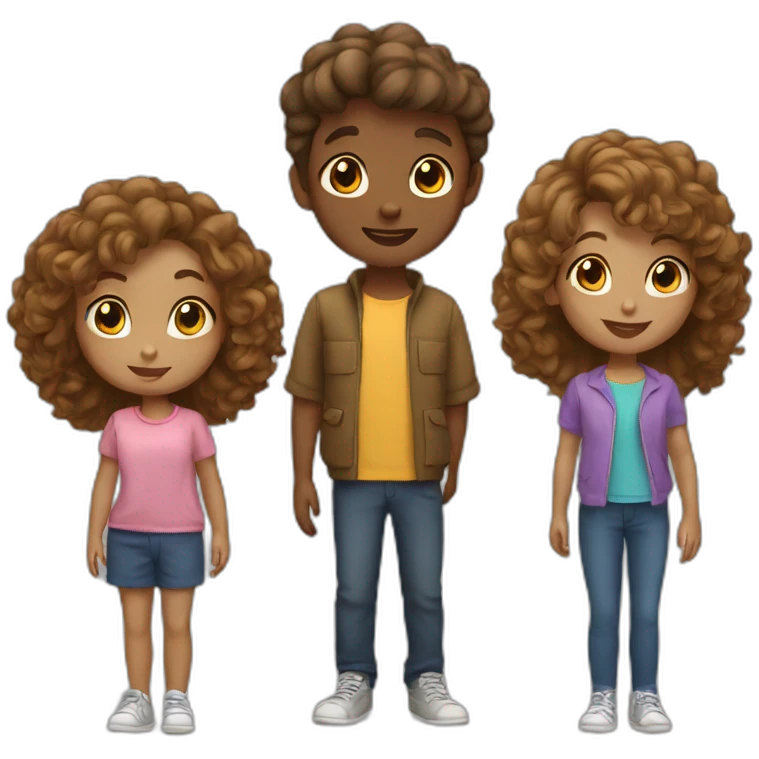 3 siblings 1 boy 2 girls  emoji
