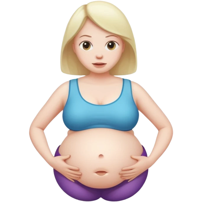 woman with inflated belly emoji