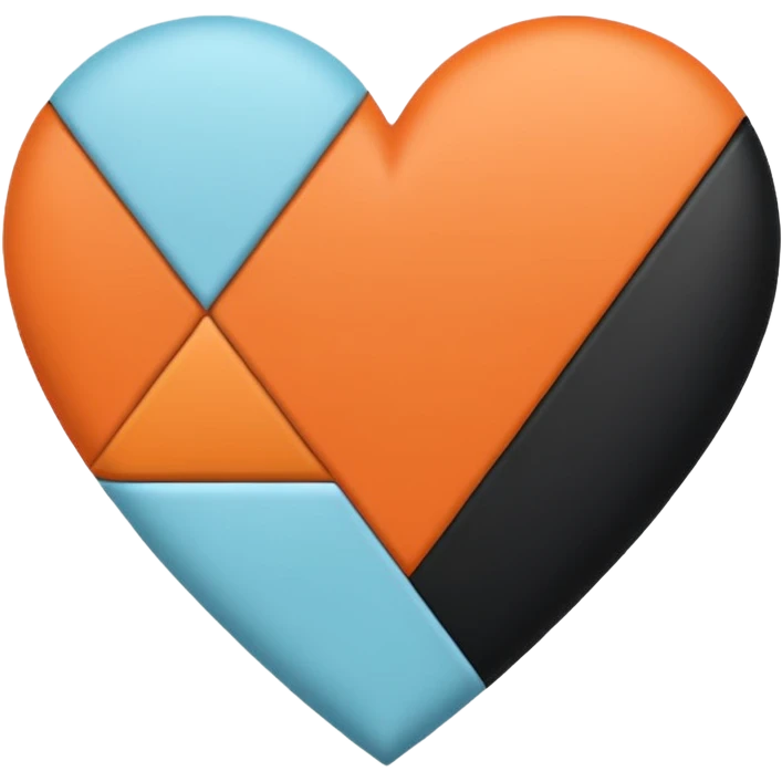 Create a regular heart emoji with the same patterns and color as Lando Norris's 2025 helmet emoji