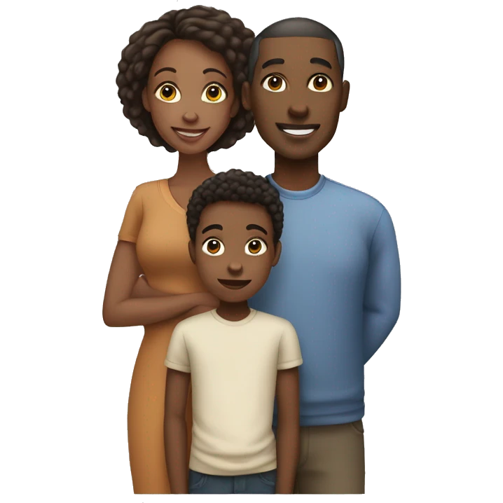 african american Mom, Dad, 4 teen boys 1 child daughter emoji