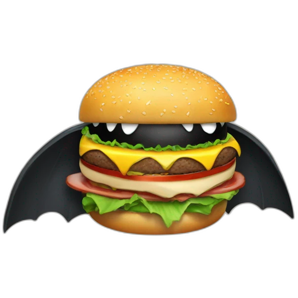 Batman mange un hamburger emoji