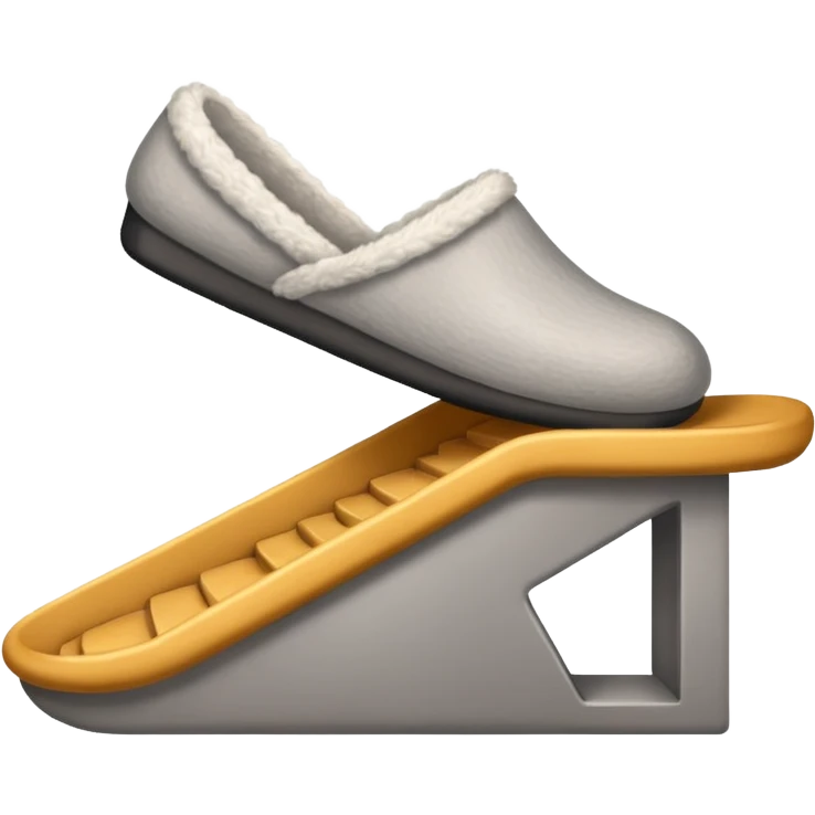close up of a foot in a slipper on the stairs emoji