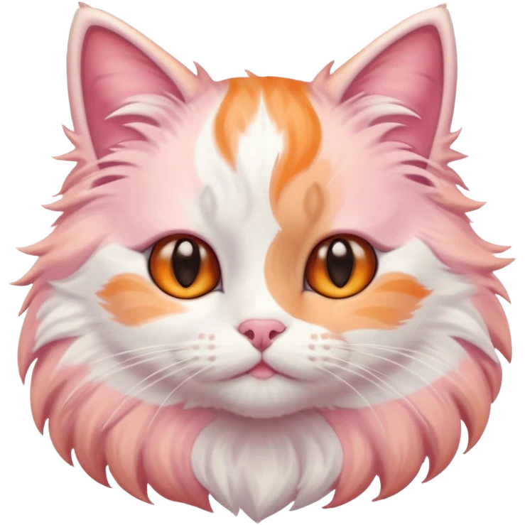 Pinkorangewhite pastel cute cat emoji