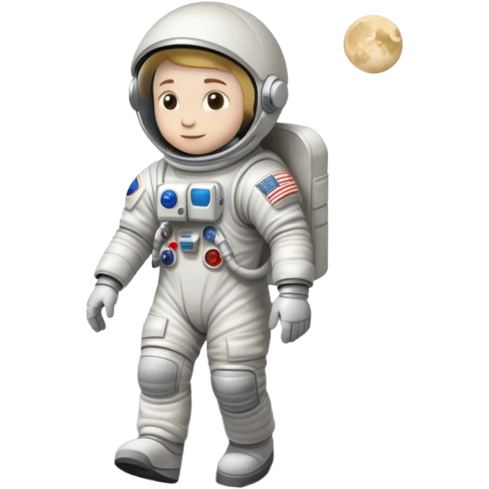 astronaut walking on the moon emoji