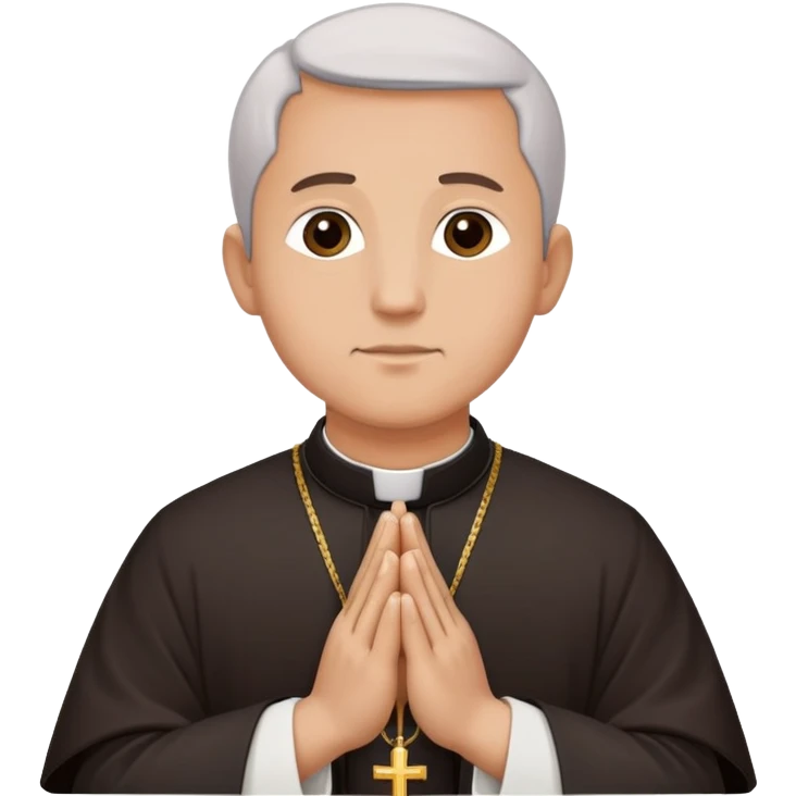 catholic priest in soutana, hands together in prayer emoji
