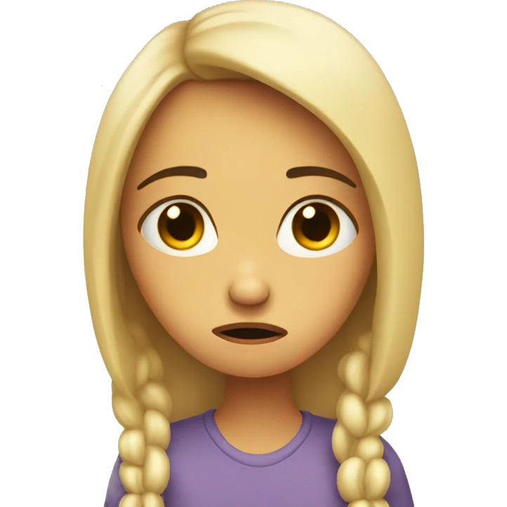 Confused sad girl  emoji